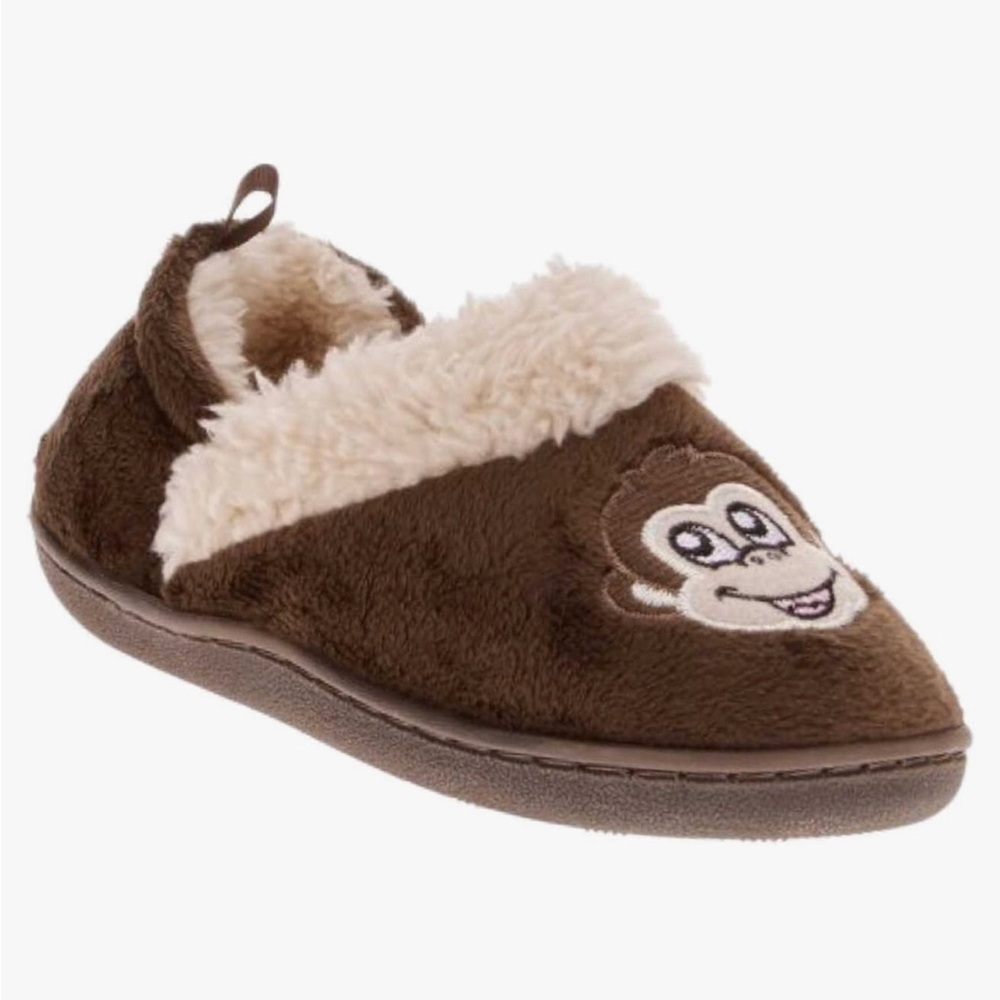 Cozy Monkey Brown Kids Slippers